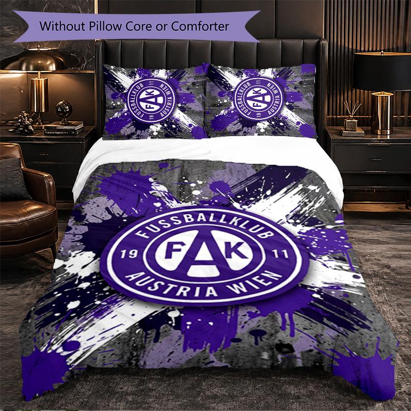 Austria Wien FC Themed Bedding 3Pcs Duvet Cover Set Decorative Bed Linen For Teen Room Home Decoration