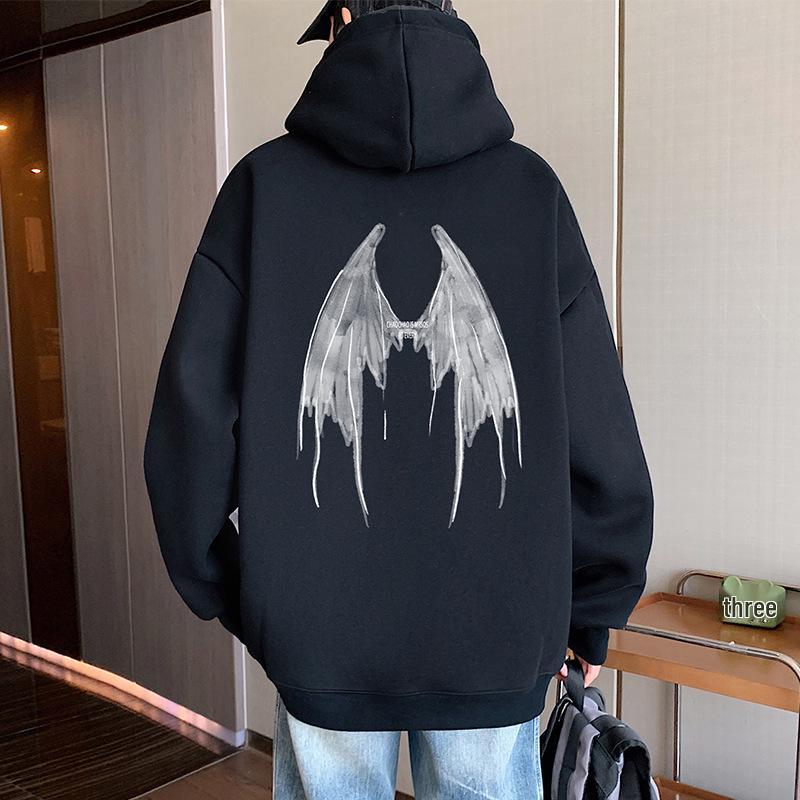 

Men s 2025 Autumn/Winter Casual Plus Size Loose Streetwear Hoodie M чорний