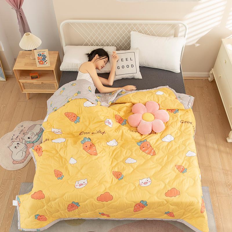 Cute Rubber Duck Summer Quilt Cartoon Ducks Gifts Bedspread Thin Comforter All-Season Quilted Air Conditioner Quilts For Bedroom