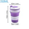 350ML/500ML Food-Grade Silicone Folding Cup Collapsible Mug With Cover Hot Drink Cup For Camping Travel Outdoors Portable