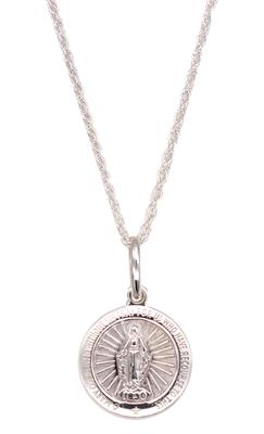 Shop 925 Silver Necklace Maria Coin Medai Chain Pendant Accessory Sterling Silver Made In Japan Svm1 [Jewelry M] Men's Women's