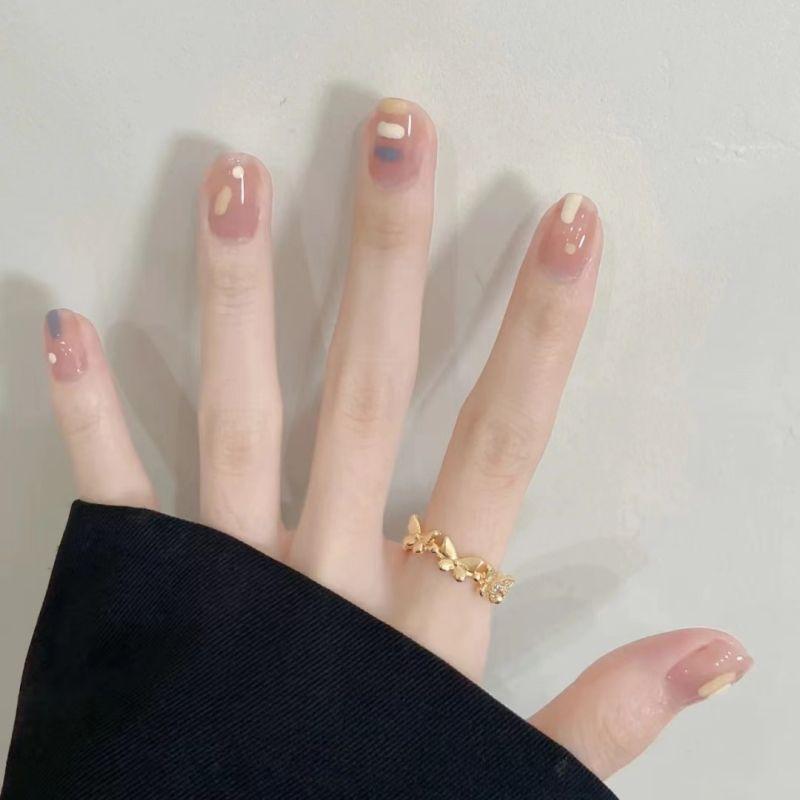 

Handmade Wear Nail Cute Children s Graffiti Nail Stickers White Fresh Hand Painted Bean Nail Cute graffiti Children s Fun special small XS