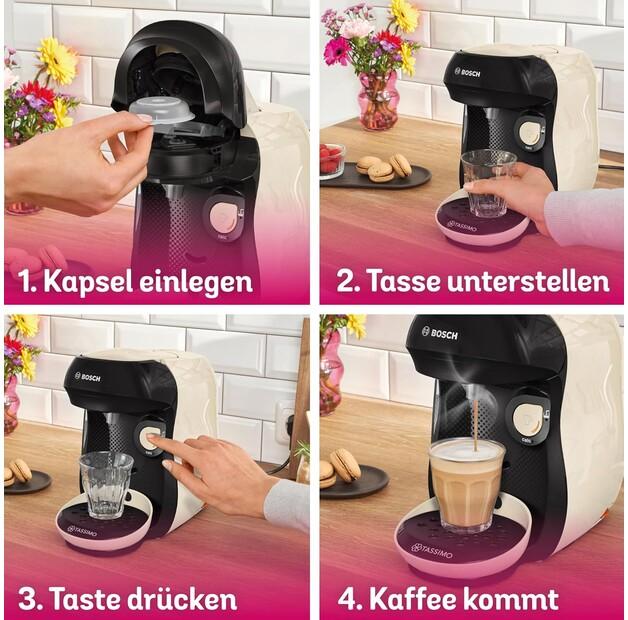 Capsule Coffee Machine Bosch TAS107E Tassimo Happy Friendly