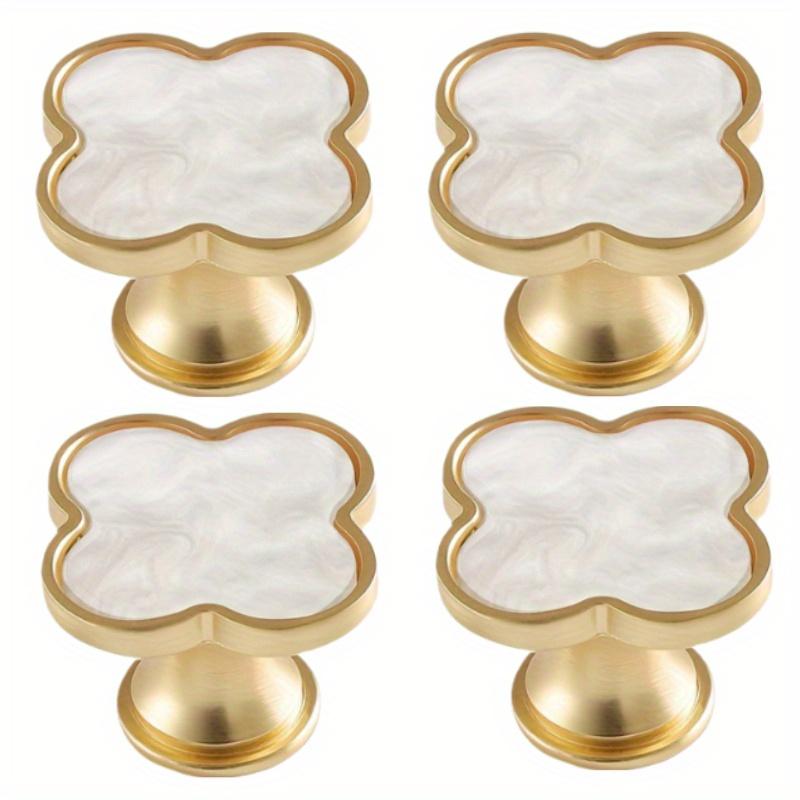 

4 шт. Элегантные ручки-скобы в виде четырехлистного клевера - Полированные из цинкового сплава, для шкафов и ящиков, с отделкой, устойчивой к ржавчине, идеально подходят для кухни, ванной комнаты 4pcs