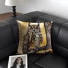 Owl Painting Cushion Cover Natural Linen Organic Fabric Double-Sided Printing Sofa Home Decor Gift Pillow Case