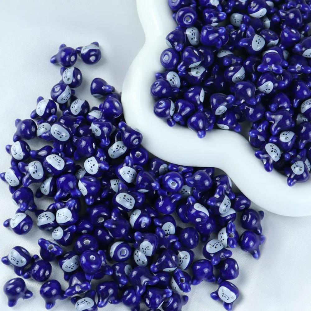 10Pcs Ceramic Colorful Chinchillas Ceramic Beads Rabbit Rabbit Shape Porcelain Bead Jewelry Making