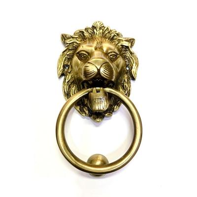 Decor Brass Lion Door Knocker (Lion Face Design) |  , Hotel Door, Main Gates | Heavy Duty Brass Lion Door Knocker with Screws (Golden (Pack of 1))