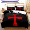 3pcs Custom Name Cartoon Knights Templar Bedding Set Duvet Cover Closure Includes 1 Duvet Cover & 2 Pillowcases for All Seasons Bedroom Decor