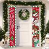 2pcs Porch Banner Christmas Snowman Santa Hanging Flag 12x70.8in Polyester