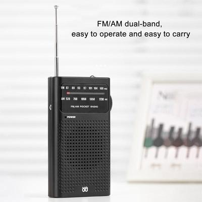 Full Band AM FM Radio 3.5mm AUX Portable Pointer Radio Telescopic Antenna Analog Radio Best Reception for Running Camping Travel