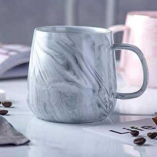 Marble Pattern Ceramic Mug Set - Breakfast, Souvenir, or Business Event Gift (Couple s Gift, March 8th) Single Cup