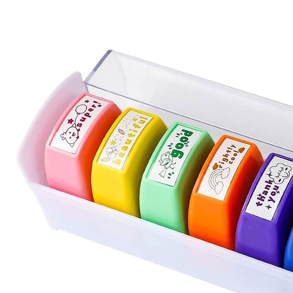 8x Teacher Stamps Set Return Stamp for Homework Classroom Teacher Supplies
