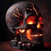 Skull Desk Lamp Gothic Magma Skull Lamp Spooky LED Human Skull Desk Light for Halloween Party Mantel Decoration