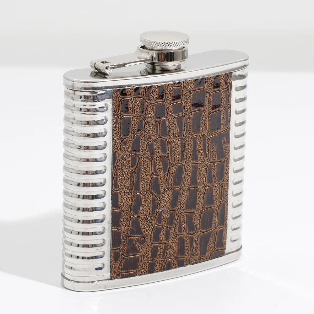 8oz Stainless Steel Hip Flask Outdoors Portable Pocket Flask Wine Mug Whiskey Bottle PU Leather Alcohol Bottle For Men Gifts New