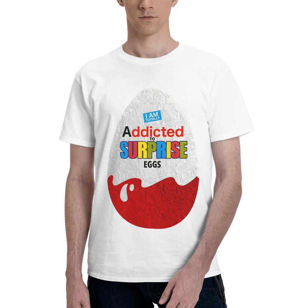 Surprise Unisex T Shirts Kinder Egg Creative Tees Short Sleeve Crewneck 100 Cotton Printed Tops Tshirt