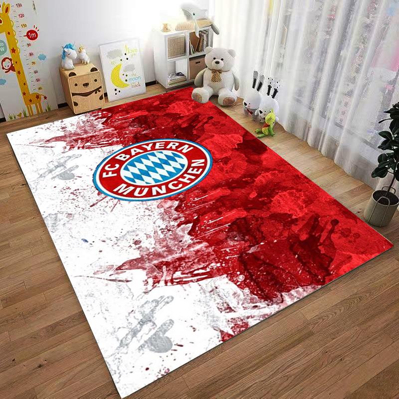 "FC Bayern Munich Logo Carpet, Red and White Splatter Design Rug" Suitable for use as an anti-slip for living room bedroom sofas