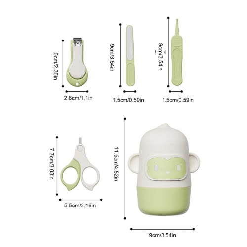 Baby Fingernail Kit, Baby Nail Clipper Set, Baby Nail Clipper Set, 4-in-1 Baby Nail Kit - Includes Manicure and Pedicure Set, Nail Clippers, Scissors,