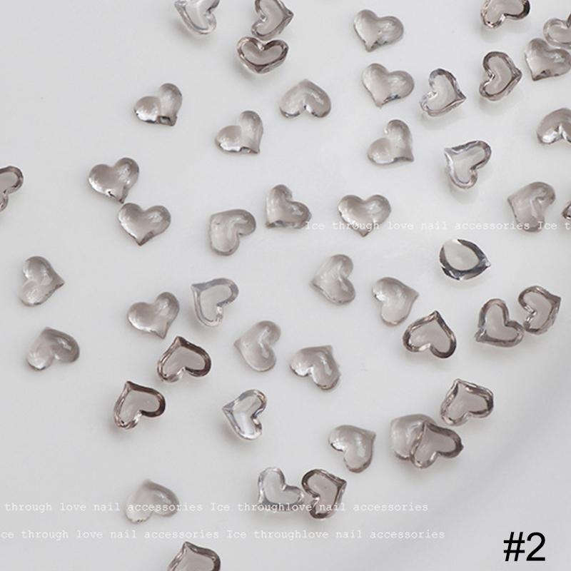 50 Stück Nailart-Dekoration Farbverlauf Liebesherzförmige Nailart-Accessoires