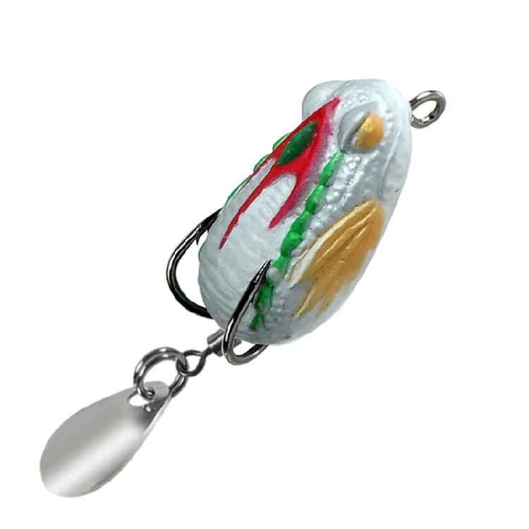 3cm 3.2g Ray Frogs Crankbait Lures PVC Frogs Lures Fishing Lures with Double Hook & Blade Blackfish Frogs Baits 5 Color