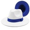 Black And White Double-Sided Color Matching Woolen Top Hat Felt Hat Women'S Flat-Brimmed Jazz Hat Men'S Popular Hat