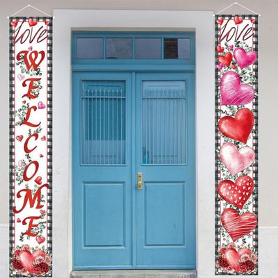 Valentine's Day Porch Banner Set Romantic Couplet Door Decoration
