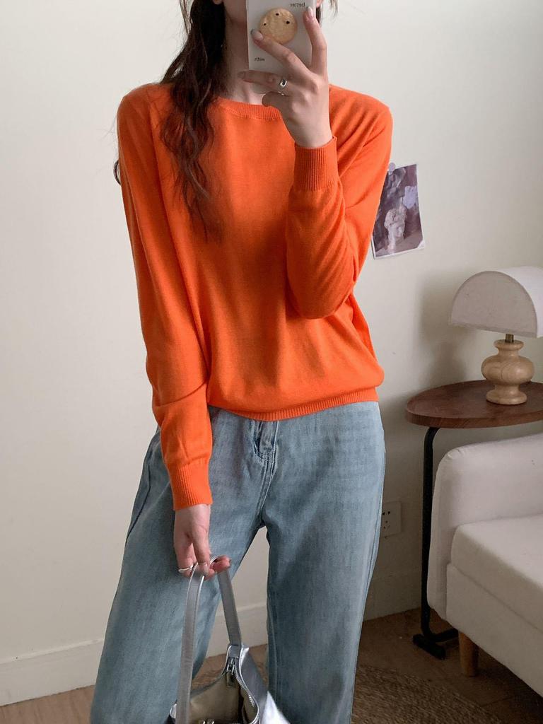 2026 Women's Fine Wool Round Neck Long Sleeve Loose Sweater for Autumn/Winter