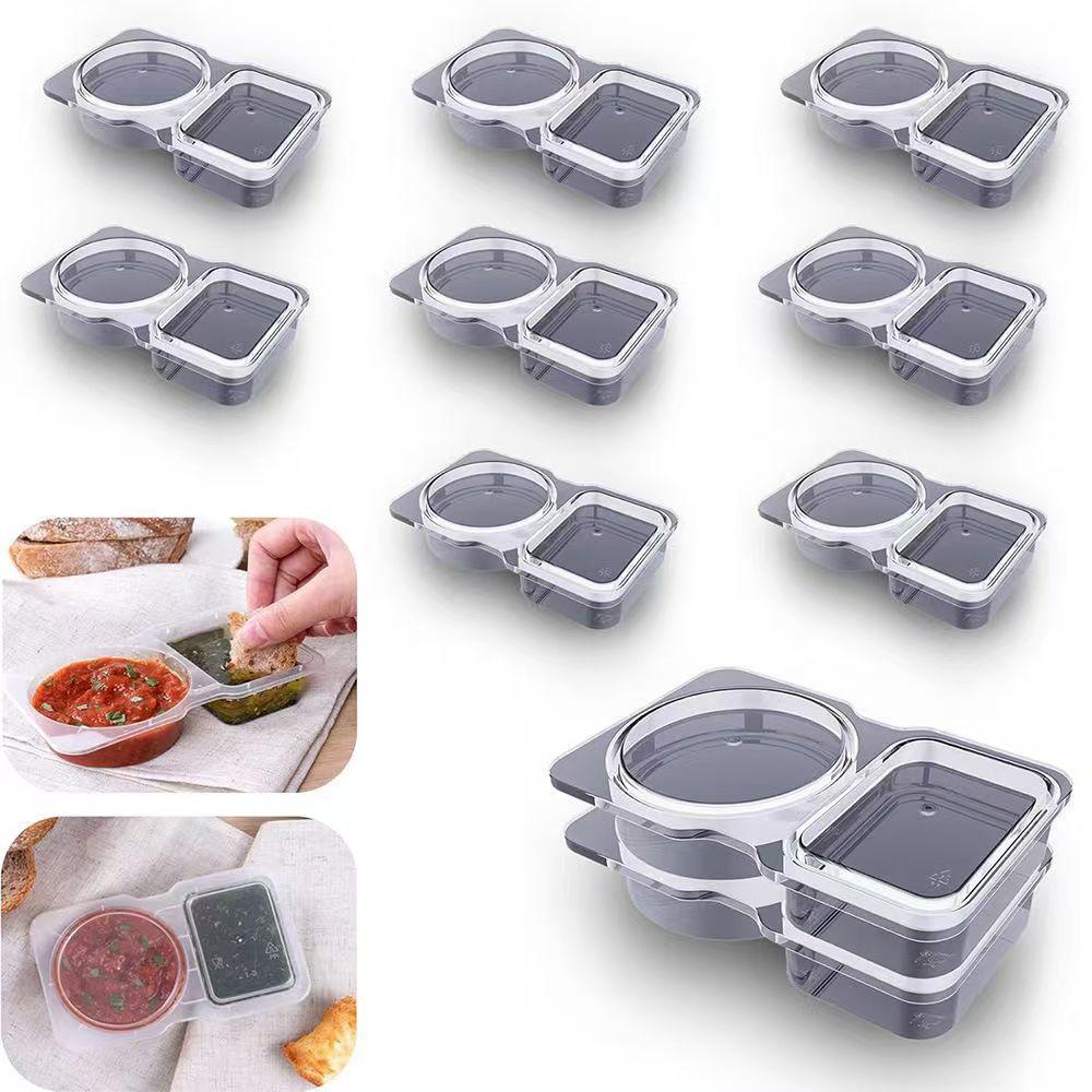 Disposable Sauce Plastic Box Seasoning Box Cup Dipping Sauce Oil Vinegar Chili Sauce Box Dipping Sauce Salad Dressing