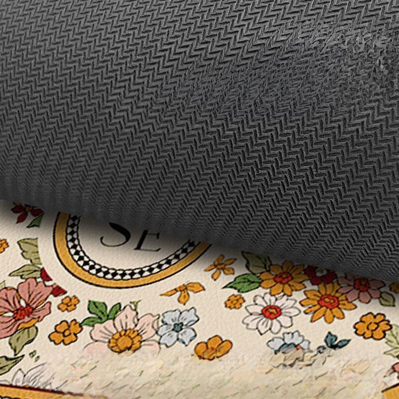 Retro Oval Bathroom Floor Mat Bathroom Anti-slip Mat Diatom Mud Water Absorption Mat Carpet Bathroom Toilet Foot Mat Door Mat