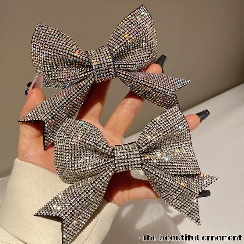 Sparkling Bowknot Crystal Hairpins For Women Luxury Full Rhinestones Hair Clip Wedding Hair Accessories Birthday Jewelry Gifts