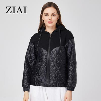 ZIAI Νέο ανοιξιάτικο φθινοπωρινό κοντό γυναικείο ανοιξιάτικο μπουφάν Κοντό καπιτονέ ραφές Γυναικεία μπουφάν με κουκούλα 2023 ZM-20333