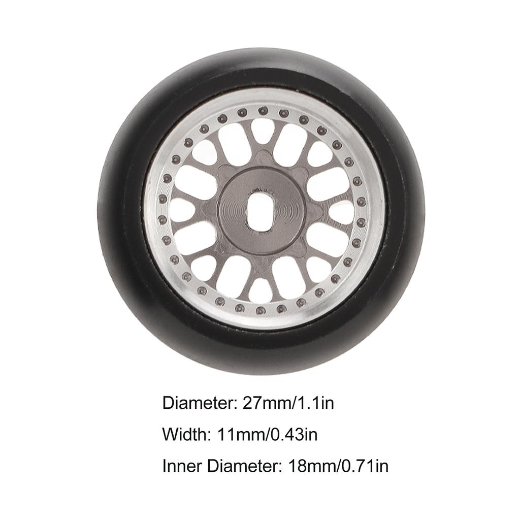 4pcs RC Drift Tire Aluminum Alloy Stable Flexible Drift Car Tyre for   1Celsius28 RC Car