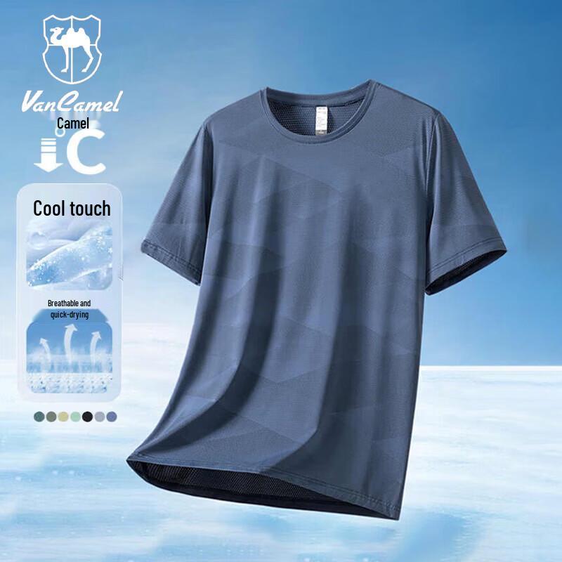 VANCAMEL Men s Ice Silk Quick-Dry Short Sleeve T-Shirt L
