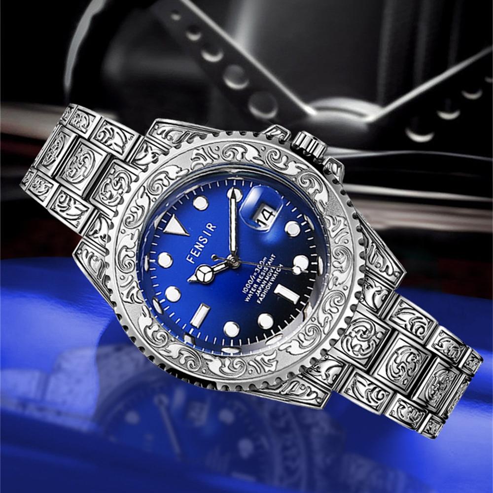 Casual and Fashionable Men Watch Retro Carved Business Quartz Watches Light Luxury Clocks Gifts Watches for Man