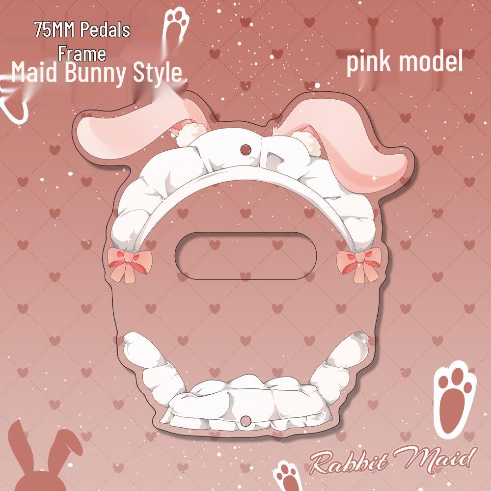 Womiao Maid Rabbit 75mm Acrylic Badge Display Frame 75mm Maid Rabbit Badge Frame