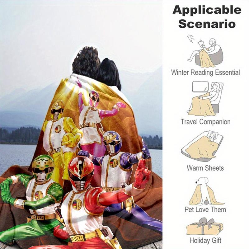 1pcPower Rangers Blanket - Soft and Comfortable - Ideal for All Seasons - Perfect Gift for Fans of Power