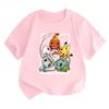 Potdemiel Summer New Pikachu Kids' 100% Cotton T-Shirt, Comfortable and Breathable, Suitable for Boys and Girls