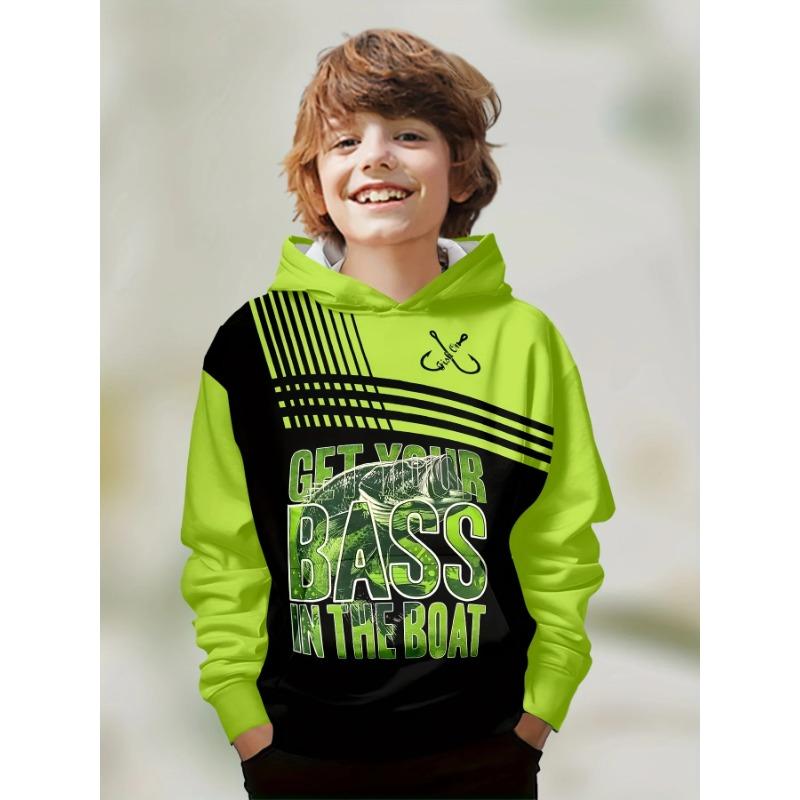 Autumn 3D Creative Fish Pattern Printed Hoodies Fashionable Casual Sports Long Sleeved Children's Boy Hooded Sweatshirts