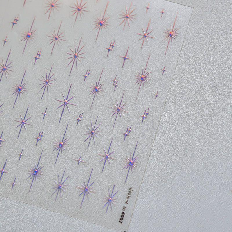 

Bronzing Silver Big Star Mango Three-Dimensional Laser Nail Sticker Laser Powder Bright 4007