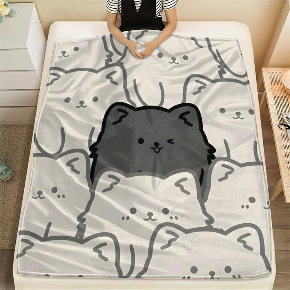 1Pc chow Print Flannel Blanket, High quality Comfortable for All Seasons, Home Decor, Warmth and Comfort, Perfect for Christmas Gifts