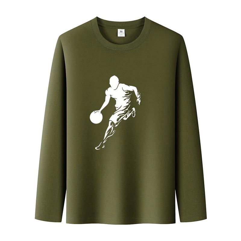 

Men s Spring Autumn Long Sleeve Sweatshirt Round Neck Inner Thin Base Layer Tee Tops Male T shirt S