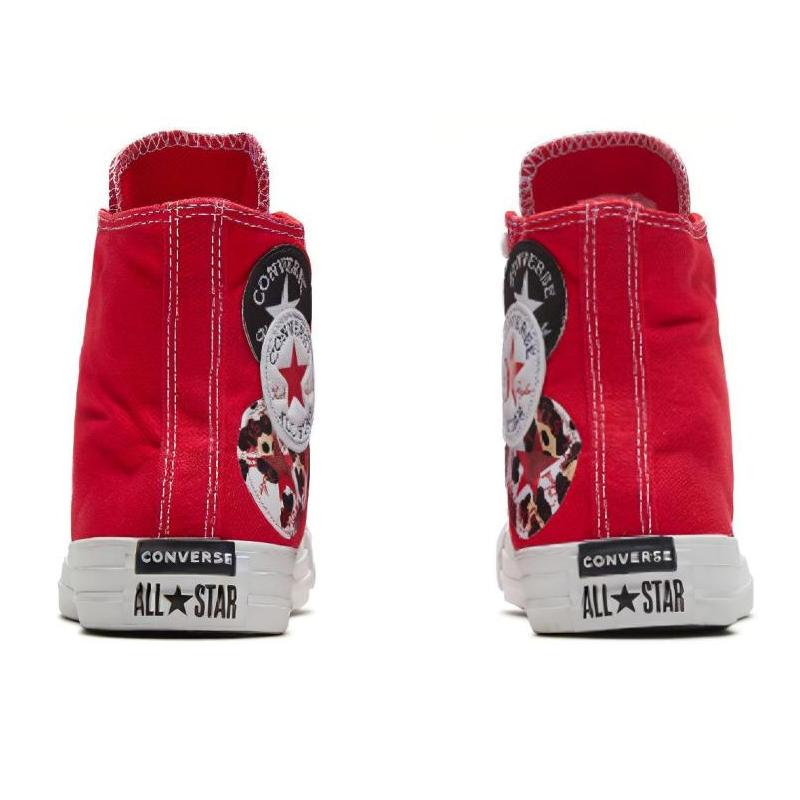 Converse Chuck Taylor All Star "Logo Play University Red" Comfortable and Stylish High-top Canvas Shoes Unisex Red and White