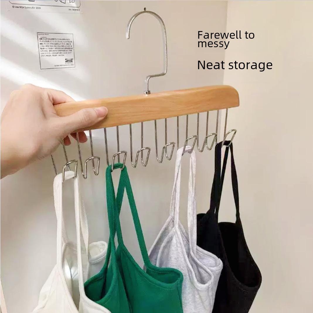 

Solid Wood Multifunctional Hanger for Vests, Ties, and Underwear