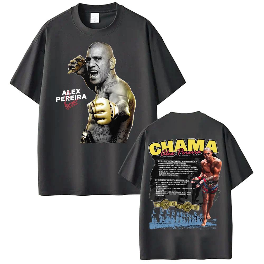 Tricouri cu Imprimeu Față-Verso Limitat Chama Alex Pereira Unisex Femei Harajuku Estetică Violență Tricouri Goticice Tricou 100% Bumbac