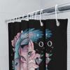 Cute Anime Cat Shower Curtain Japanese Kawaii Pastel Room Decor Bathroom Set Waterproof Home Decoration Anime Lover Gift