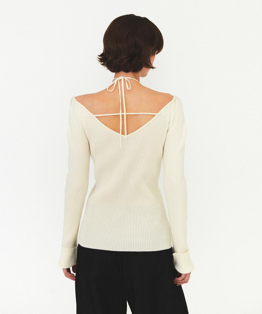 Daiaegeuneol V Neck Strap Knit (Ivory)