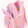 Pink Waterproof Wear-resistant Leisure  School Bags Primary School Girls' After-school Tutoring Shoulder Bag Lightweight Nylon Material Bookbag