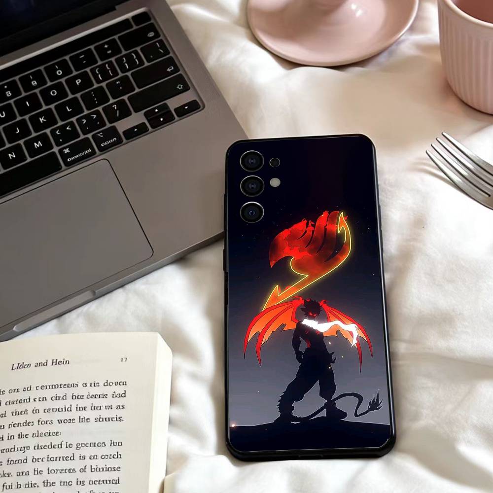 F-Fairy Comics TailS Anime Phone Case For Samsung S25,24,23,22,30,21,10,9,Ultra,Plus,Lite,FE,4,5 G Soft Black Case