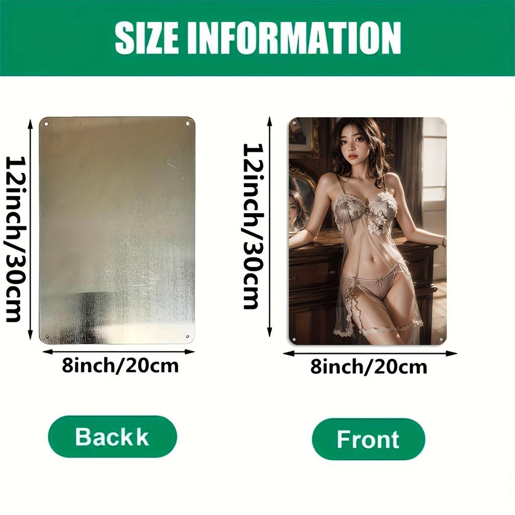 Anime Metallväggkonst 2D Platt Tecknad Dekor Vattentät Enkel Installation för Hemkontor