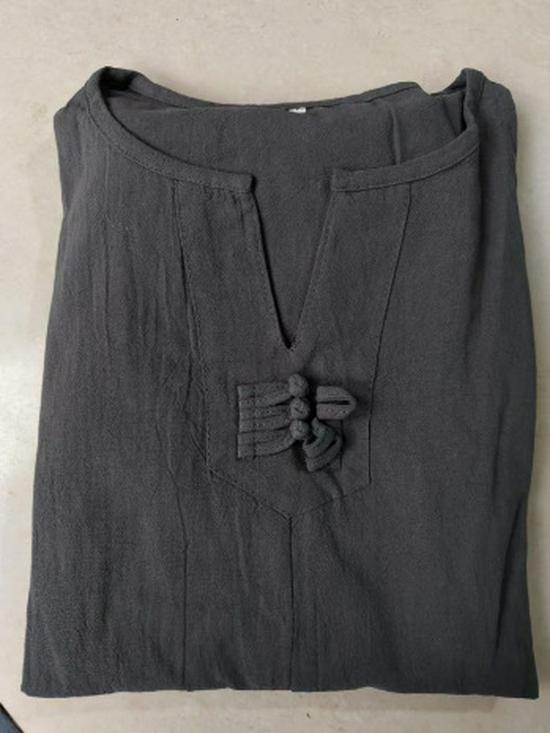 Men's Retro Chinese-Style Short Sleeve Cotton Linen Two-Piece Summer Hanfu Suit