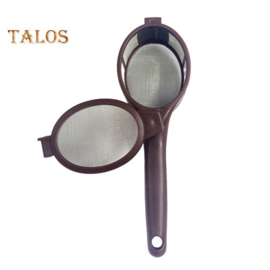 

Совок для кофе, воронка, многоразовый сетчатый фильтр, кофеварка из нержавеющей стали, безопасный для посудомоечной машины, портативный дуршлаг для кемпинга, путешествий коричневый